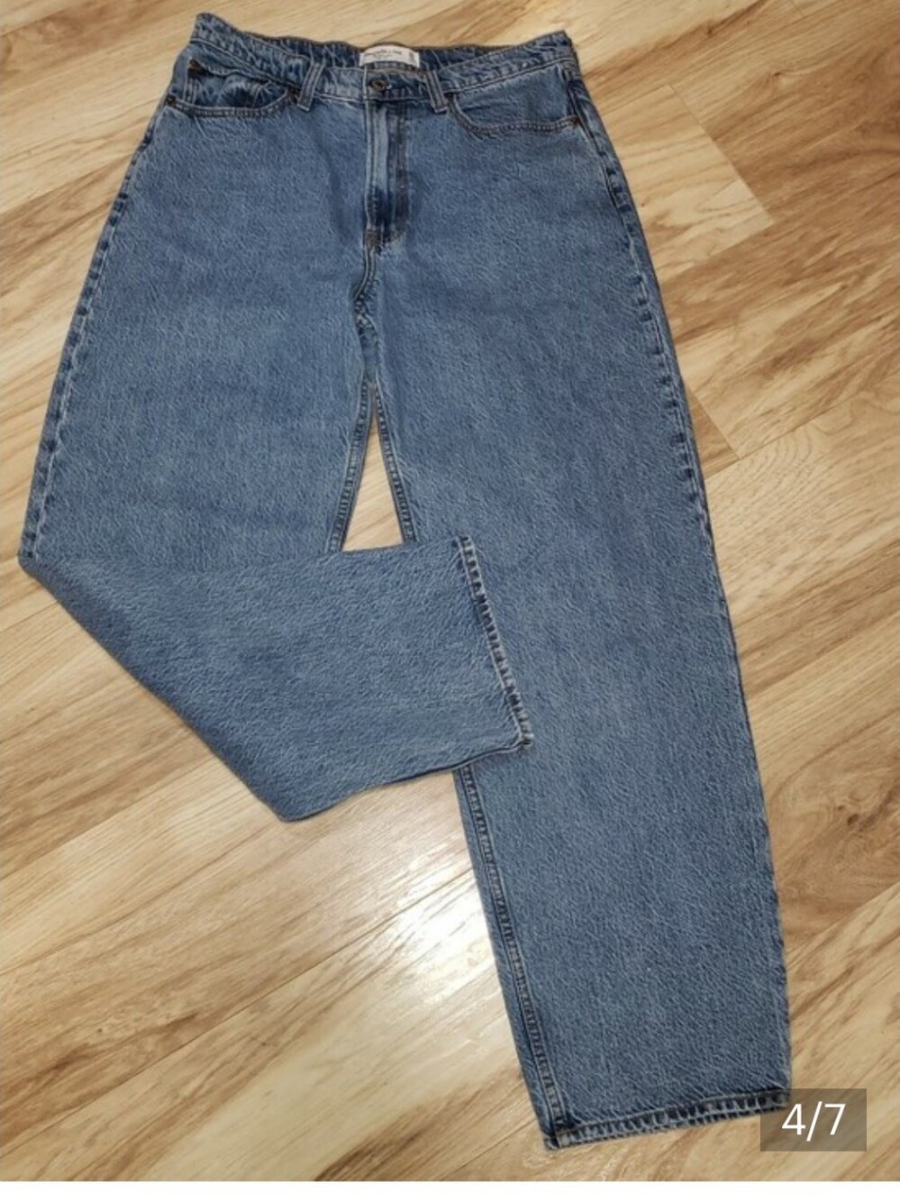 Rare Unique Abercrombie&fitch  Barrel Jeans Women 10 Relaxed  Custom Painting